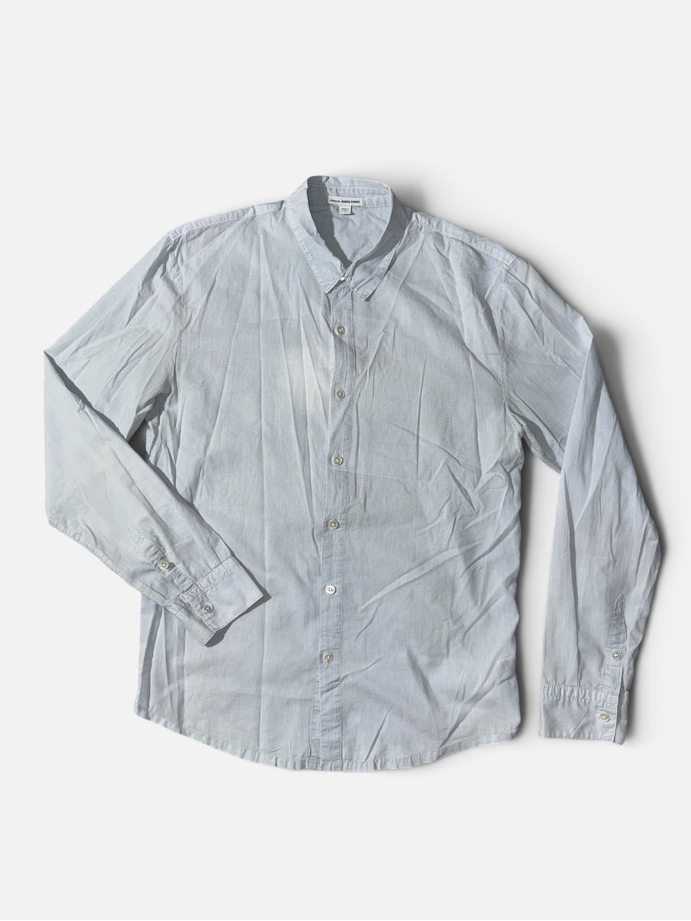 James Perse mens 1 S Small light blue lightweight button up casual shirt